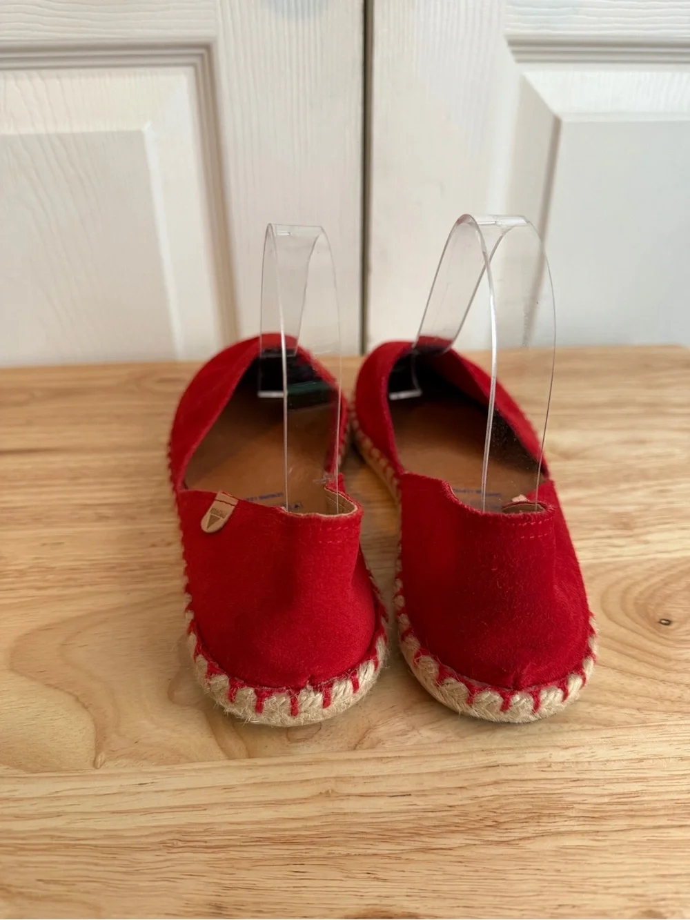 Verbenas Red Suede Espadrille Slip-Ons - Size 38